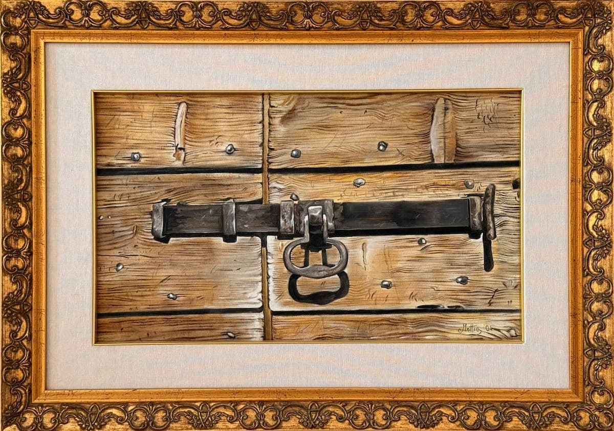 Catenaccio a Glolo, olio su tela 30x50 cm, Mattia Riccadonna, 2004