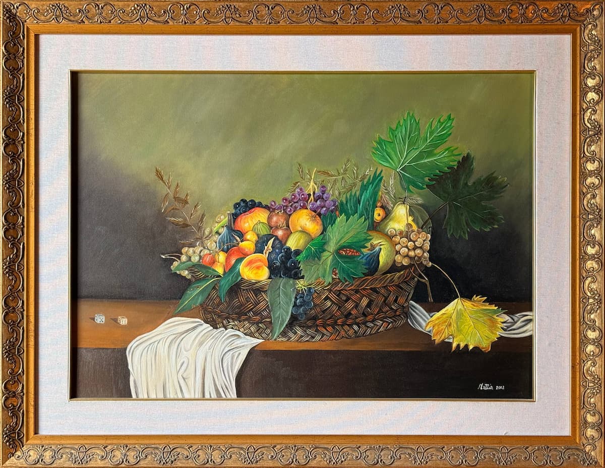 Vent&rsquo;anni di frutti, olio su tela 50x70 cm, Mattia Riccadonna, 2002