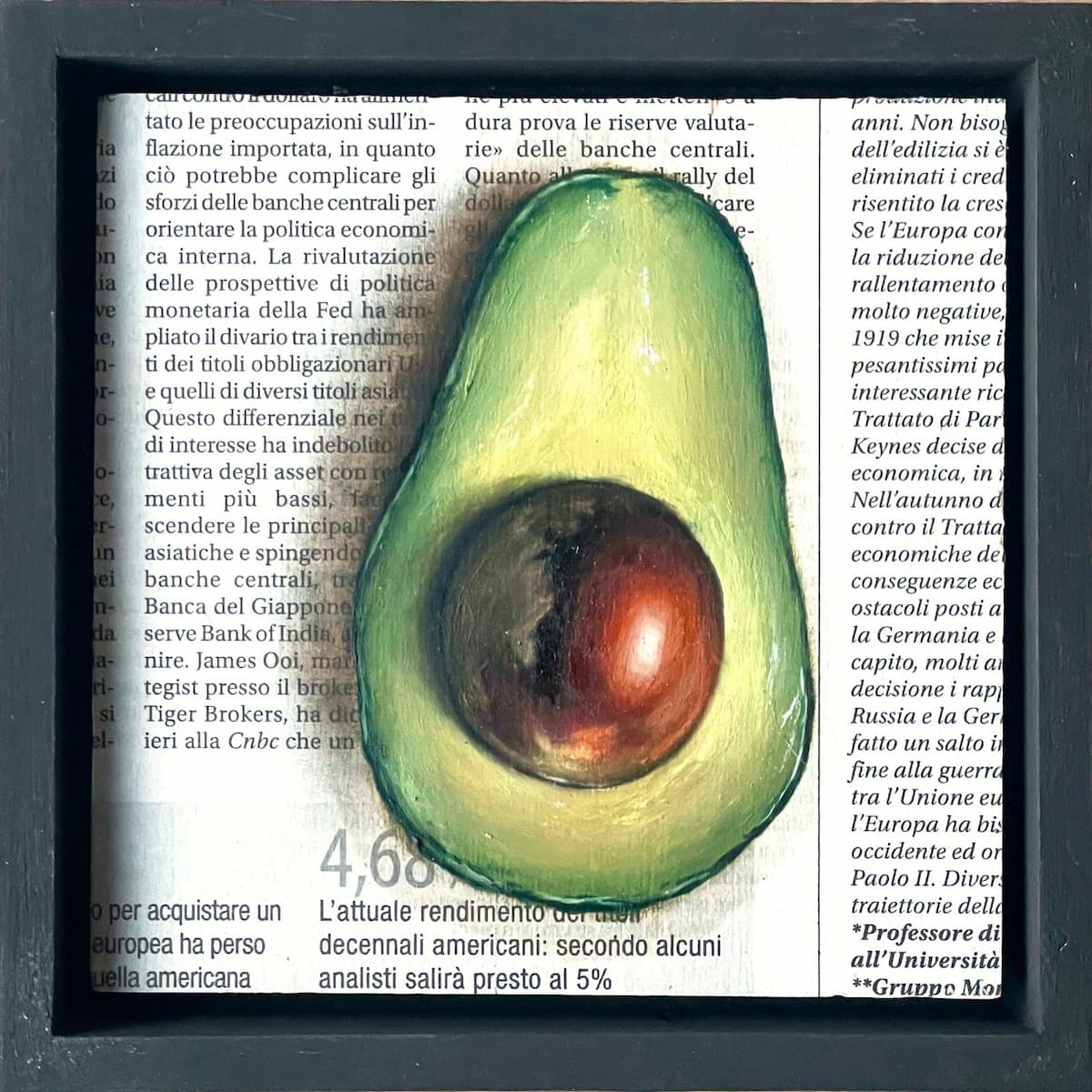 Avocado realista, vista frontale