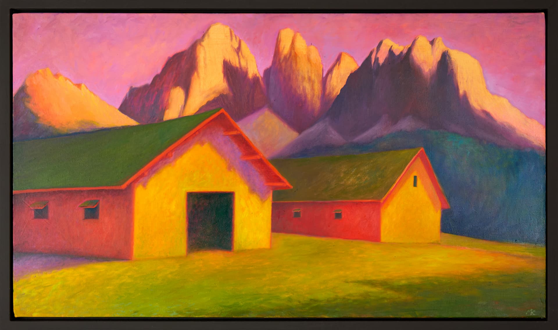 Risveglio alpino, olio su tela 40x70 cm, Mattia Riccadonna, 2025